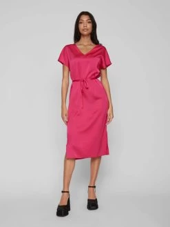 Vila Midi Jurken Jurk Dames Magenta 10 Vila Midi Jurken Jurk Dames Magenta -Vila e5c252d1f9e4571db0cc9172ccdaaa13