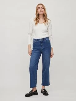Vila Wide Leg Wide Leg Jeans Widey Dames Blauw -Vila e7b1a5b0cf25d70416caea26b93d47df