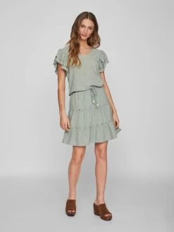 Vila Mini Rokken Rok DELLA Dames Kaki -Vila e7e40bec4ee2df91f650debc464ed21a