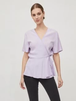 Vila Blouses Met Korte Mouw Blouse Fini Dames Lichtlila -Vila e7faa9f4318d49ab15a6808ad4b0ec96