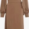Vila Midi Jurken Jurk Omi Dames Bruin -Vila e8d67fbadcef0ce5a81e327adf20b7da