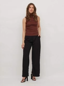 Vila Mouwloze Shirts Top Dames Bruin / Zwart -Vila e9ac901361513422afeccfd6275aa1a8