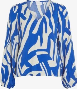 Vila Blouseshirts Blouse Dames Blauw / Wit