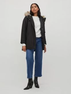 Vila Winterjassen Winterjas Loui Dames Zwart -Vila edb779a2ed898ed2006e3f770848423f