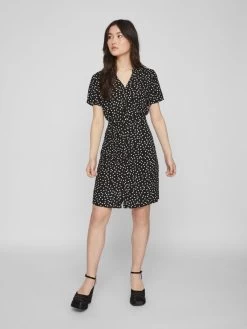 Vila Blousejurken Blousejurk Dames Zwart -Vila ee110aa387df7349409aa90be952b596