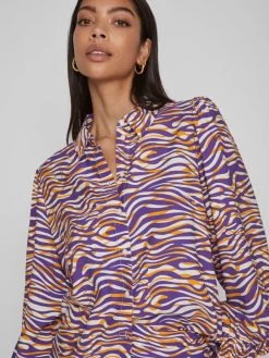 Vila Overhemden Blouse Dames Donkerlila / Oranje 13 Vila Overhemden Blouse Dames Donkerlila / Oranje -Vila ee830f4b7e8d89f6591e43ebd928a3e3