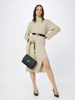 Vila Gebreide Jurken Gebreide Jurk Dames Donkerbeige -Vila eee45e580f8f6886154527ae90a3652d