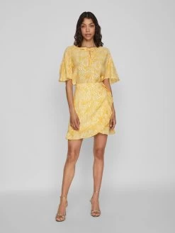 Vila Blouses Met Korte Mouw Blouse Limia Eva Dames Donkergeel -Vila eff4b0ddf06ea0a404d820b225e0c0c9