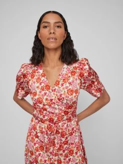 Vila Midi Jurken Jurk Naria Dames Rood 13 Vila Midi Jurken Jurk Naria Dames Rood -Vila f0e9da78992b0e14fcacd76f985d89f1