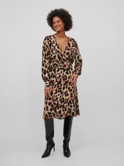 Vila Midi Jurken Jurk Kiwi Dames Beige -Vila f10515d019cf9ad195a44cb912d5439c