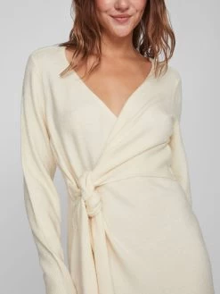 Vila Gebreide Jurken Gebreide Jurk Dames Beige -Vila f1c91ac7e35ba334f8bf3610ac9e250f