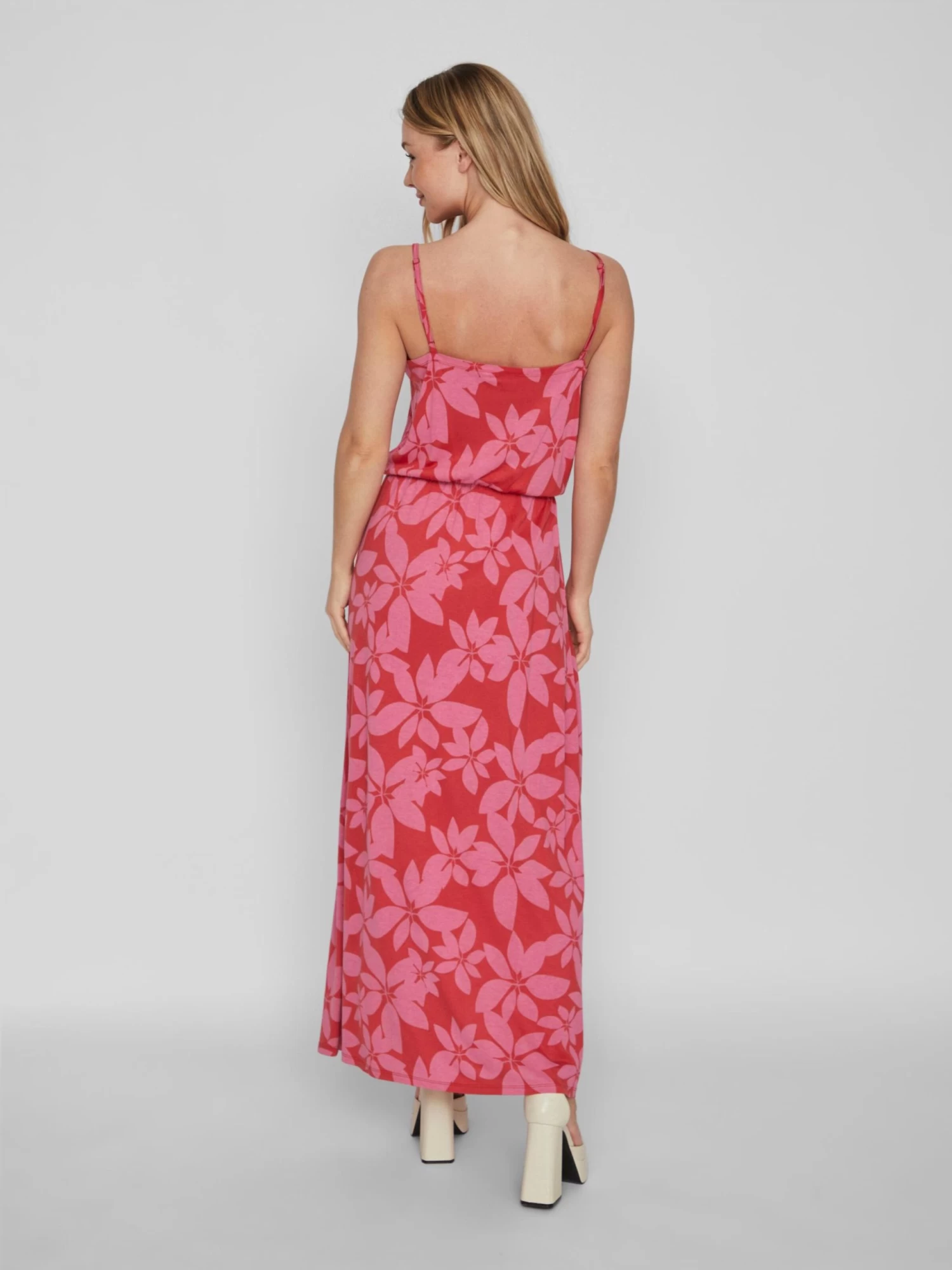 Vila Midi Jurken Jurk Kami Dames Rood 6 Vila Midi Jurken Jurk Kami Dames Rood - Afbeelding 4