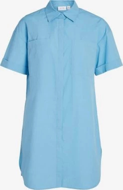Vila Lange Blouses Blouse Dames Blauw