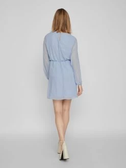 Vila Mini Jurken Jurk Dobby Dames Lichtblauw -Vila f3888fdc160e5676c3b5db07ad607db7