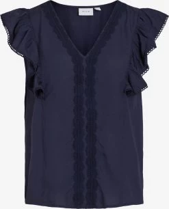 Vila Blouses Met Korte Mouw Blouse Julana Dames Donkerblauw