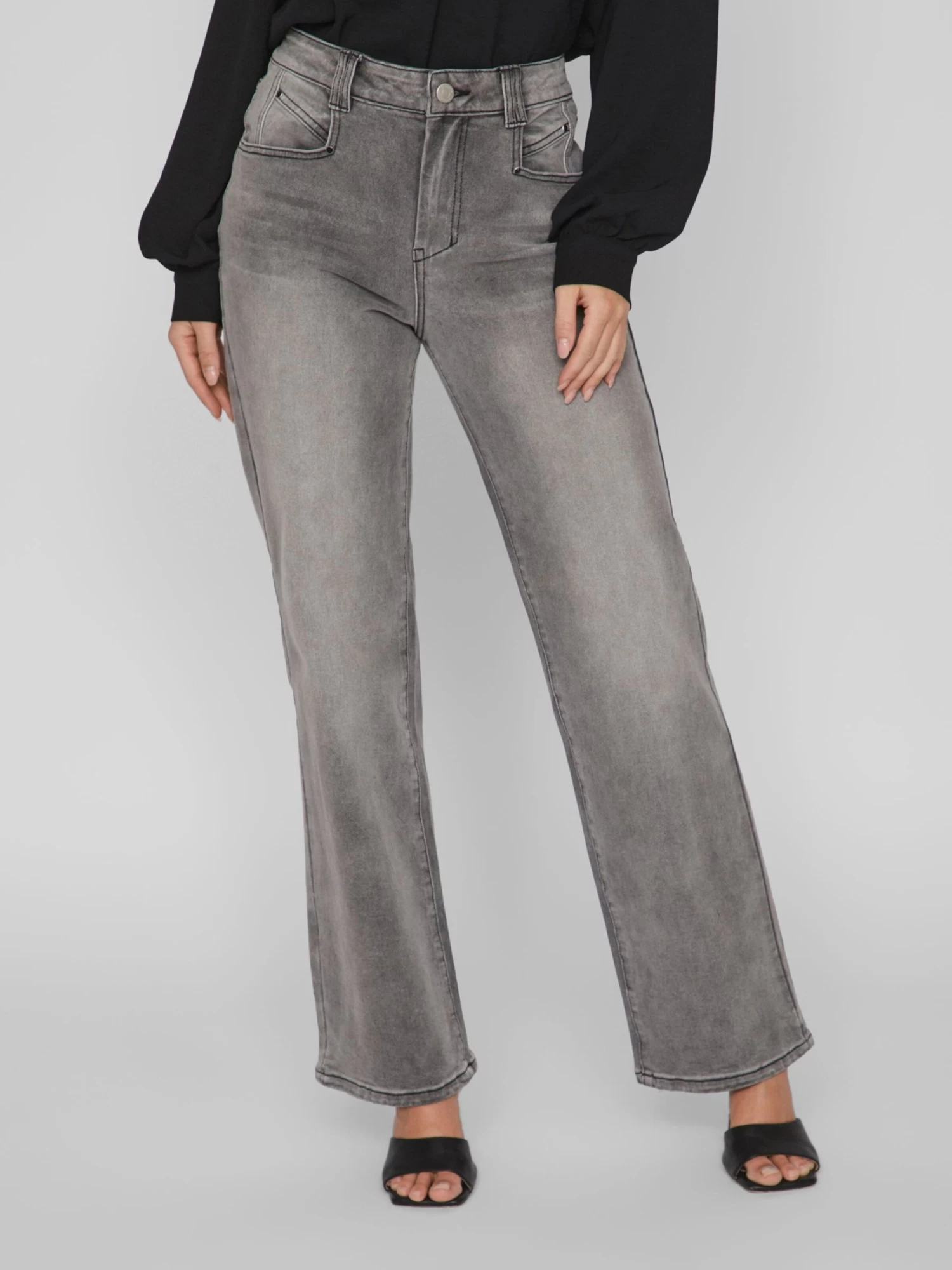 Vila Jeans Bootcut Jeans Dames Grijs 5 Vila Jeans Bootcut Jeans Dames Grijs - Afbeelding 3