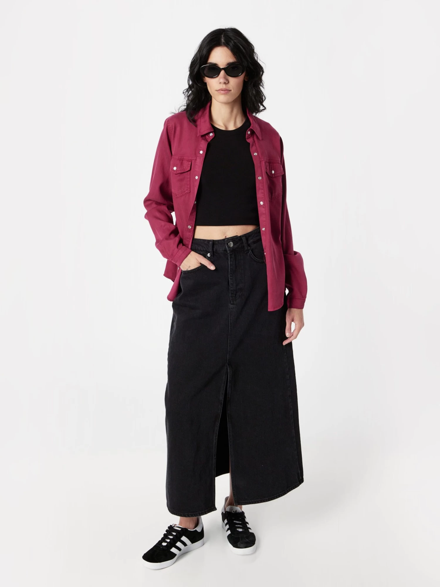 Vila Spijkerblouses Blouse BISTA Dames Wijnrood 7 Vila Spijkerblouses Blouse BISTA Dames Wijnrood - Afbeelding 5