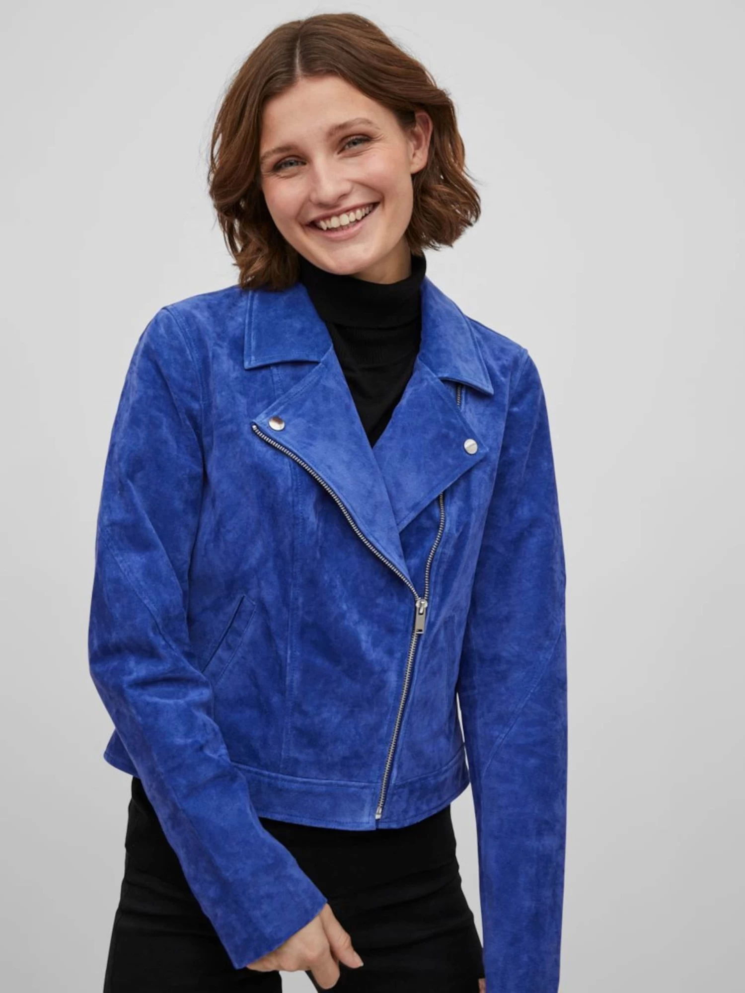 Vila Leren Jassen Tussenjas Dames Blauw 8 Vila Leren Jassen Tussenjas Dames Blauw - Afbeelding 6