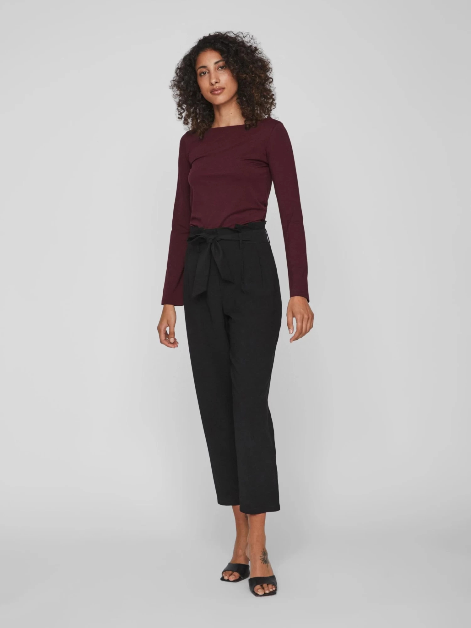 Vila Longsleeves Shirt EMILIE Dames Wijnrood 6 Vila Longsleeves Shirt EMILIE Dames Wijnrood - Afbeelding 4