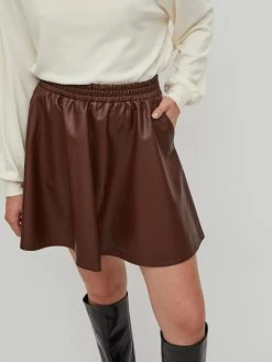 Vila Leren Rokken Rok Dagmar Dames Chocoladebruin -Vila f8c6f5080a7cb960e1f45779a9db2dea