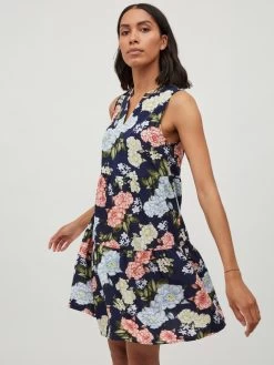 Vila Blousejurken Blousejurk Dames Navy / Lichtblauw -Vila f8dec3d7e6d2ef5e6299f721f47fbc78