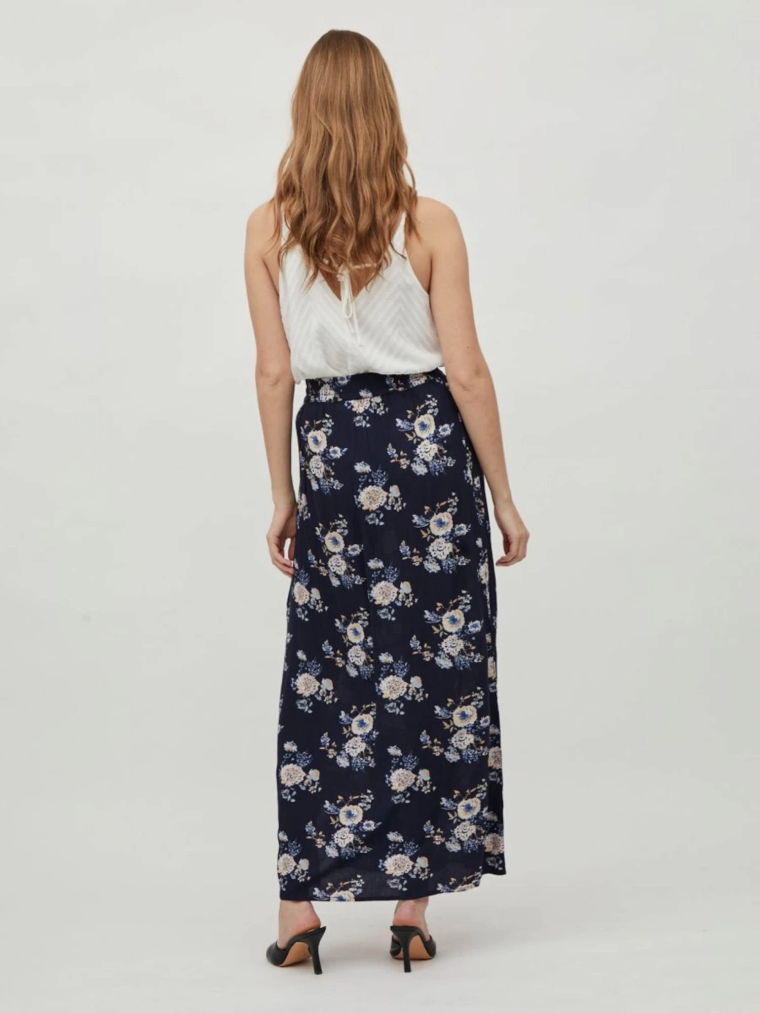 Vila Maxi Rokken Rok Dames Duifblauw / Donkerblauw 6 Vila Maxi Rokken Rok Dames Duifblauw / Donkerblauw - Afbeelding 4