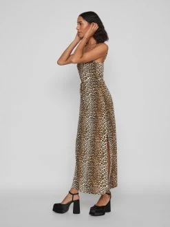 Vila Maxi Jurken Jurk Dames Beige -Vila f9783f56ffe22eec52b55530a0c7fa87