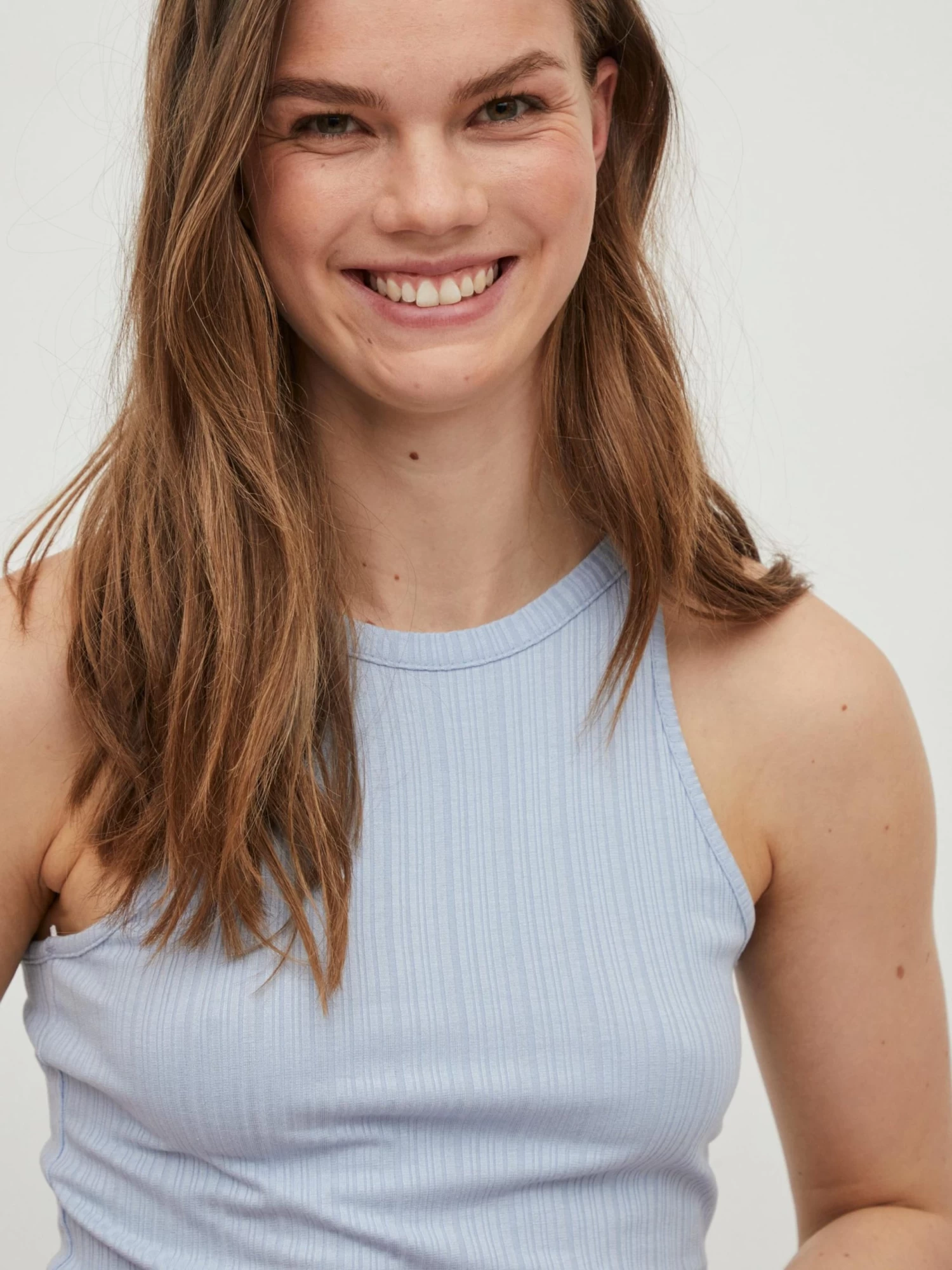 Vila Spaghetti Tops Top Athalia Dames Pastelblauw 9 Vila Spaghetti Tops Top Athalia Dames Pastelblauw - Afbeelding 7