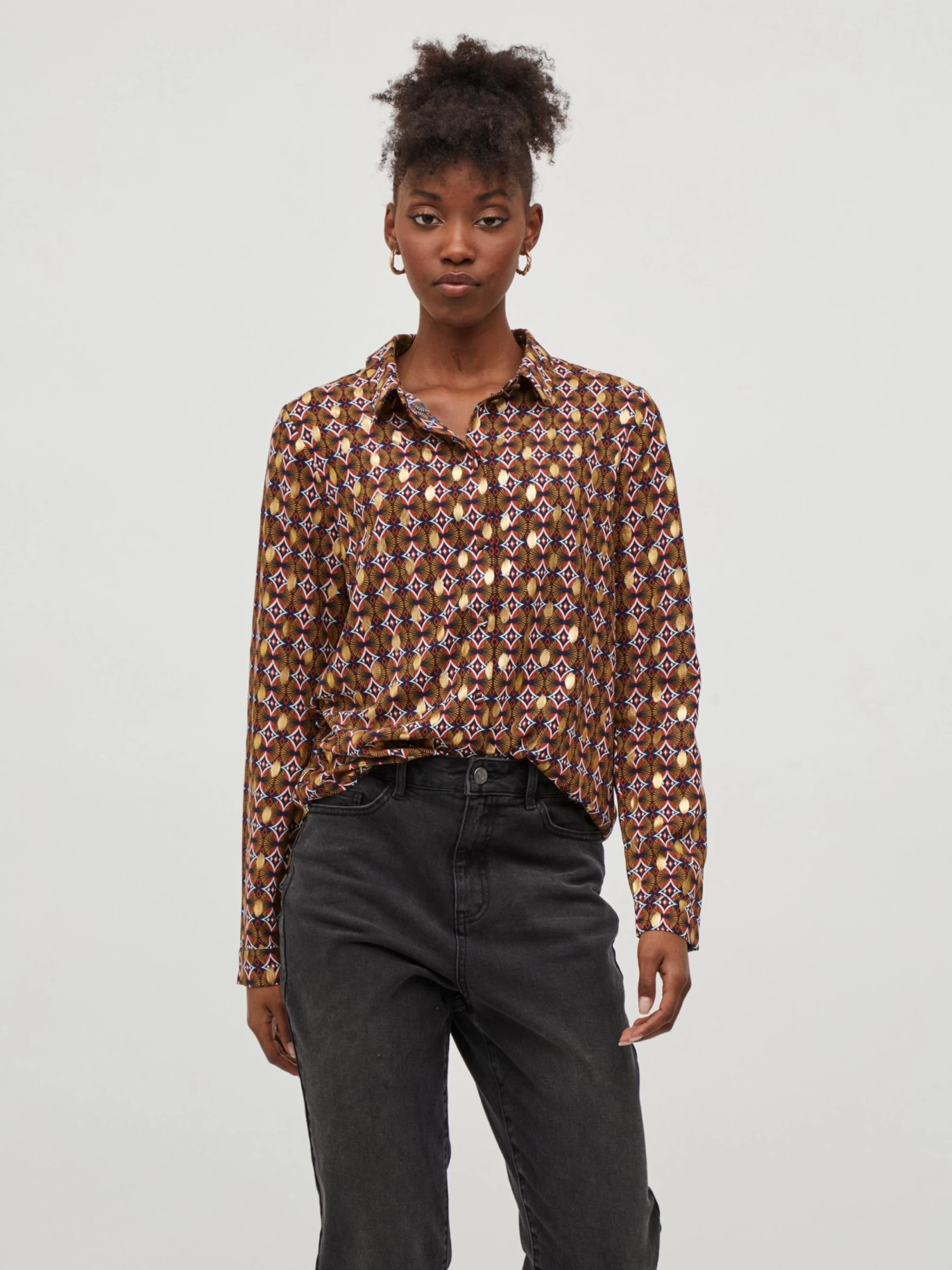 Vila Overhemden Blouse Zino Dames Bruin 5 Vila Overhemden Blouse Zino Dames Bruin - Afbeelding 3