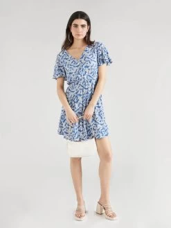 Vila Zomerjurken Zomerjurk CELINA Dames Blauw -Vila fb09269d034a164bdde7beabd3f7abfa