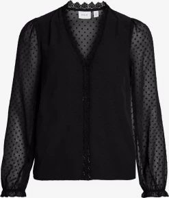 Vila Kanten Blouses Blouse Dobba Dames Zwart