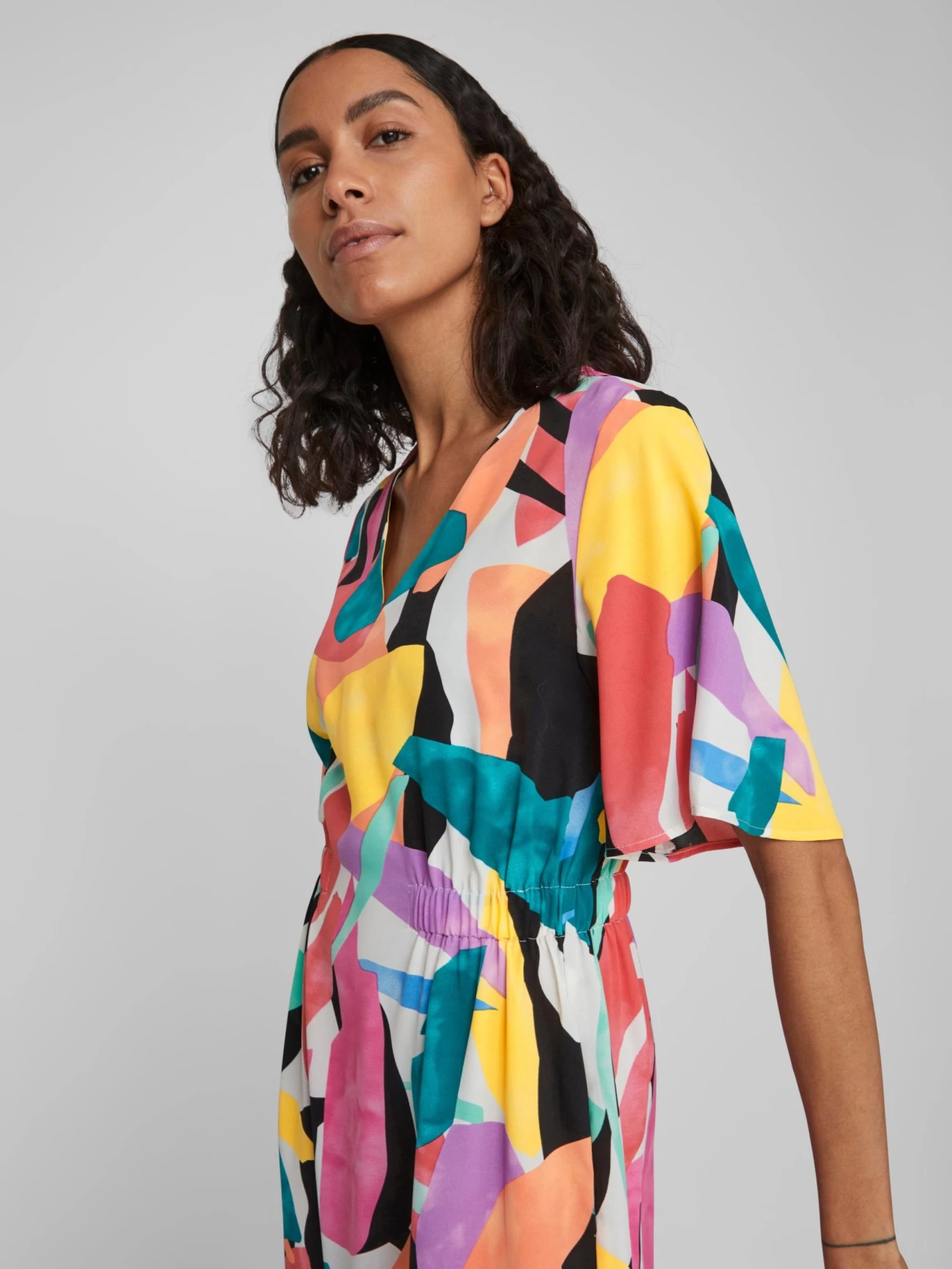 Vila Midi Jurken Jurk Baila Dames Gemengde Kleuren 8 Vila Midi Jurken Jurk Baila Dames Gemengde Kleuren - Afbeelding 6