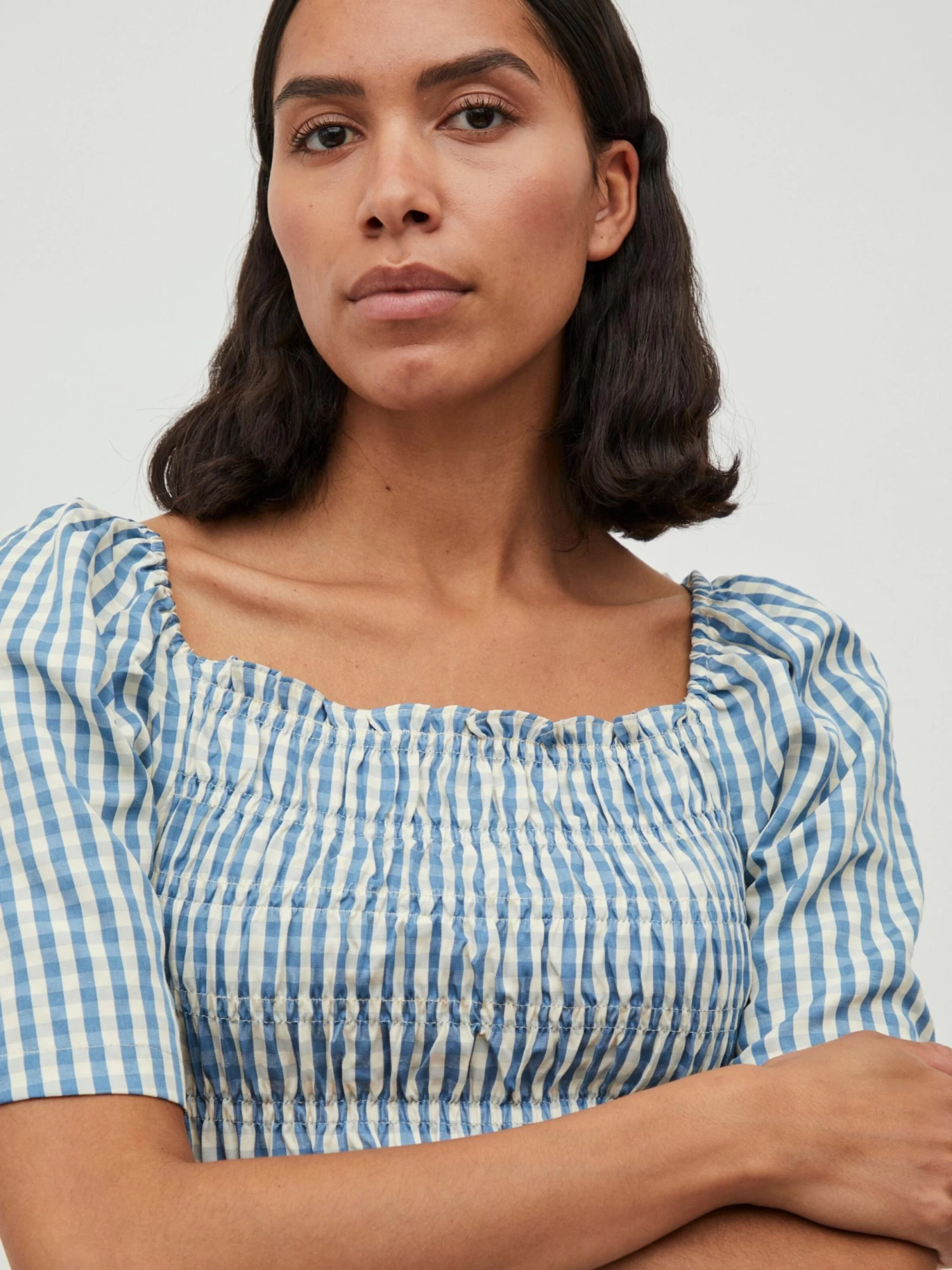 Vila Blouses Met Korte Mouw Blouse BEA Dames Blauw 8 Vila Blouses Met Korte Mouw Blouse BEA Dames Blauw - Afbeelding 6