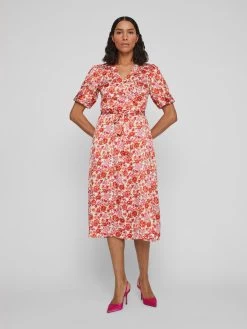 Vila Midi Jurken Jurk Naria Dames Rood 12 Vila Midi Jurken Jurk Naria Dames Rood -Vila fd97a84611fa3199b95d25cd1cd58172
