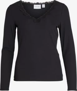 Vila Longsleeves Shirt Zetty Dames Zwart