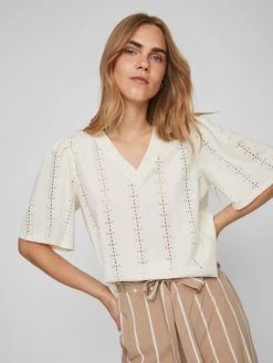 Vila Blouses Met Korte Mouw Blouse Dames Beige -Vila fe5b789600db5d7f0f319f61211867bb
