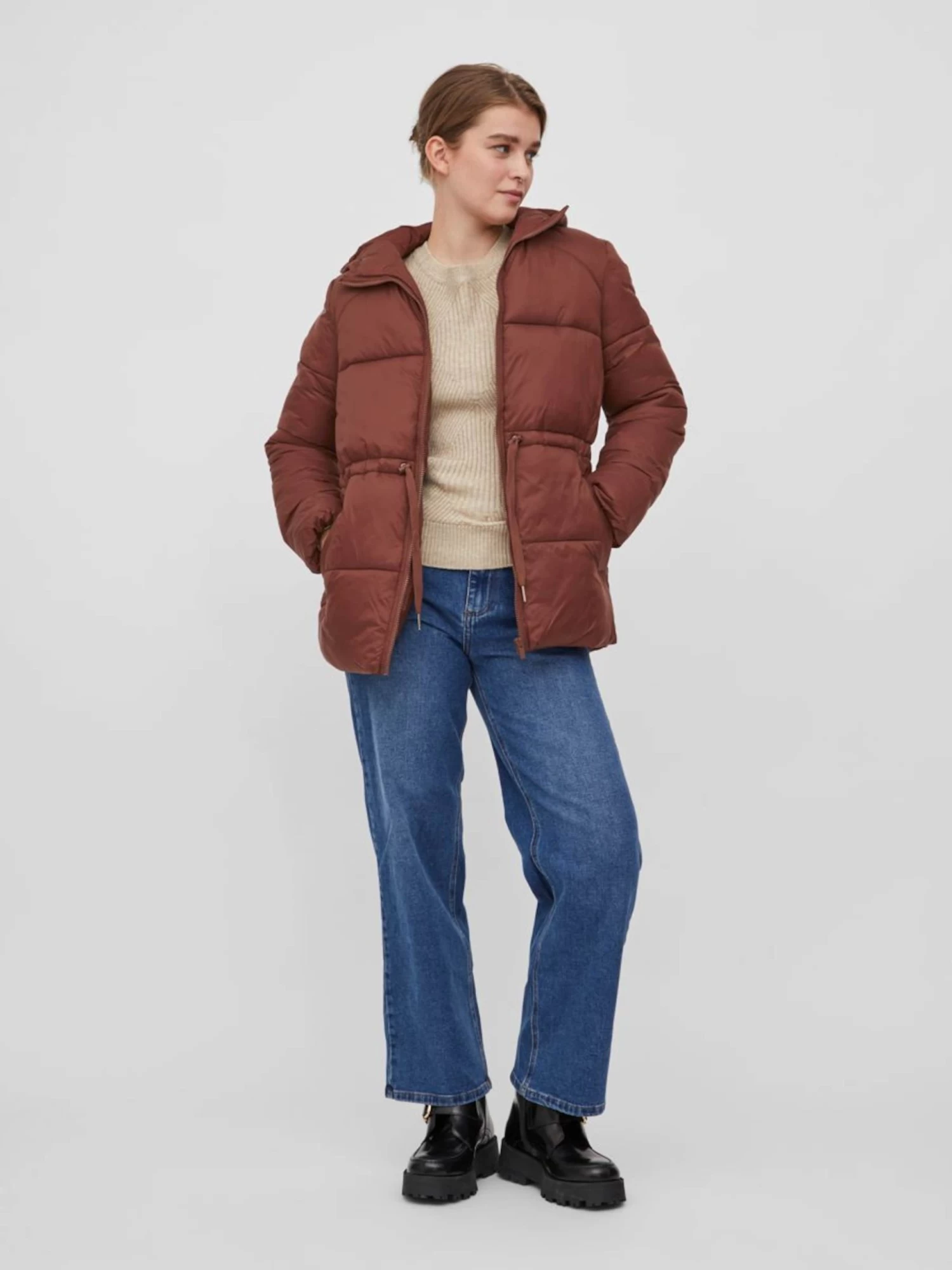 Vila Winterjassen Winterjas Petite Dames Bruin 7 Vila Winterjassen Winterjas Petite Dames Bruin - Afbeelding 5