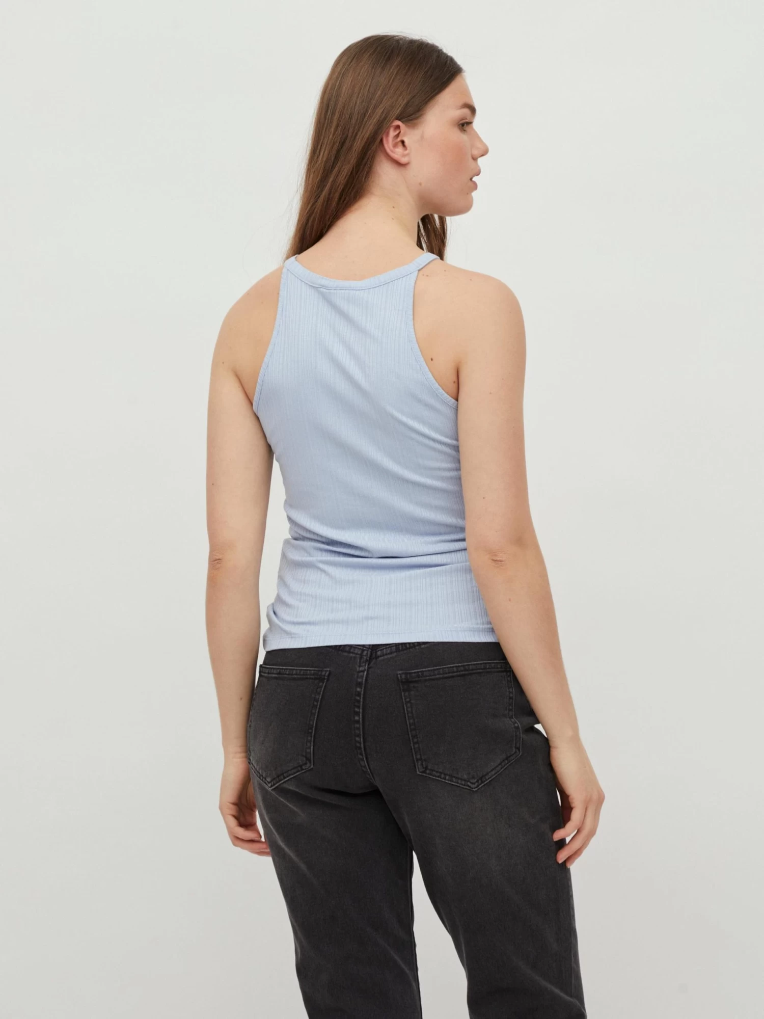 Vila Spaghetti Tops Top Athalia Dames Pastelblauw 7 Vila Spaghetti Tops Top Athalia Dames Pastelblauw - Afbeelding 5